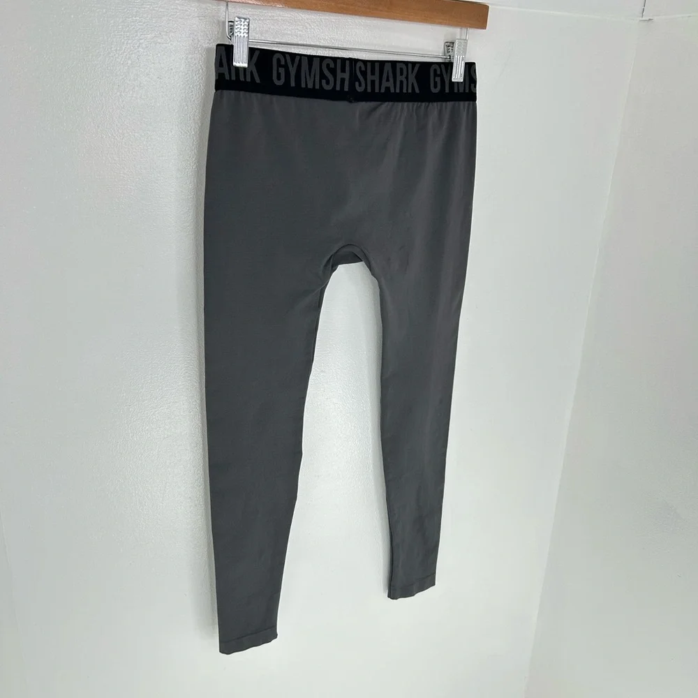 Gymshark Womens Leggings‎ Size Small Gray Midrise Logo Workout Activewear 27x25 - Picture 8 of 11